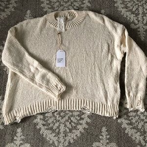 Cropped Cream Sweater NWT Size s/m
